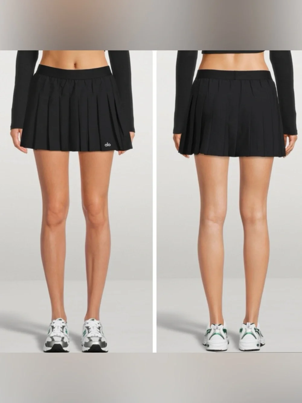 Alo Yoga Varsity Tennis Pleated Skirt in black size XS